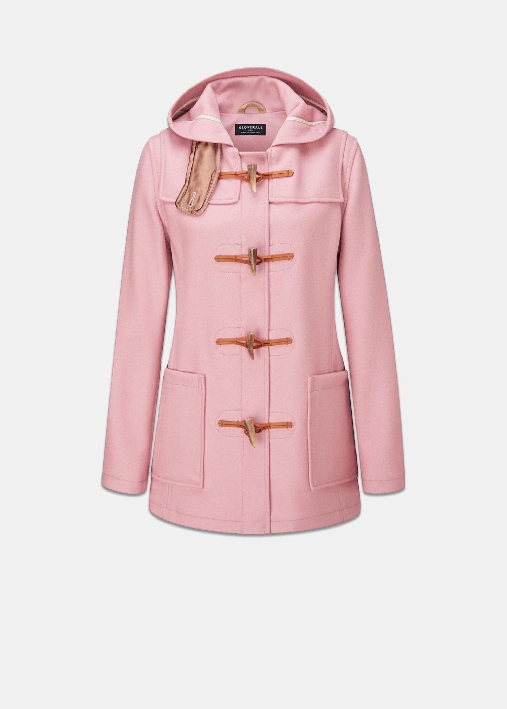 gloverall Women's Short Slim Fit Morris Duffle Coat Pink