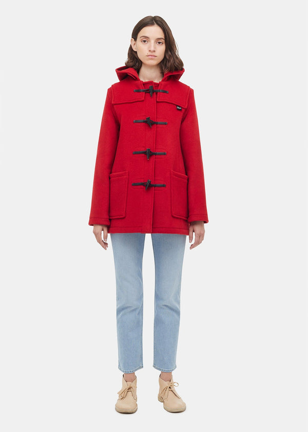 Gloverall Women's Short Slim Fit Morris Duffle Coat Red Thomson