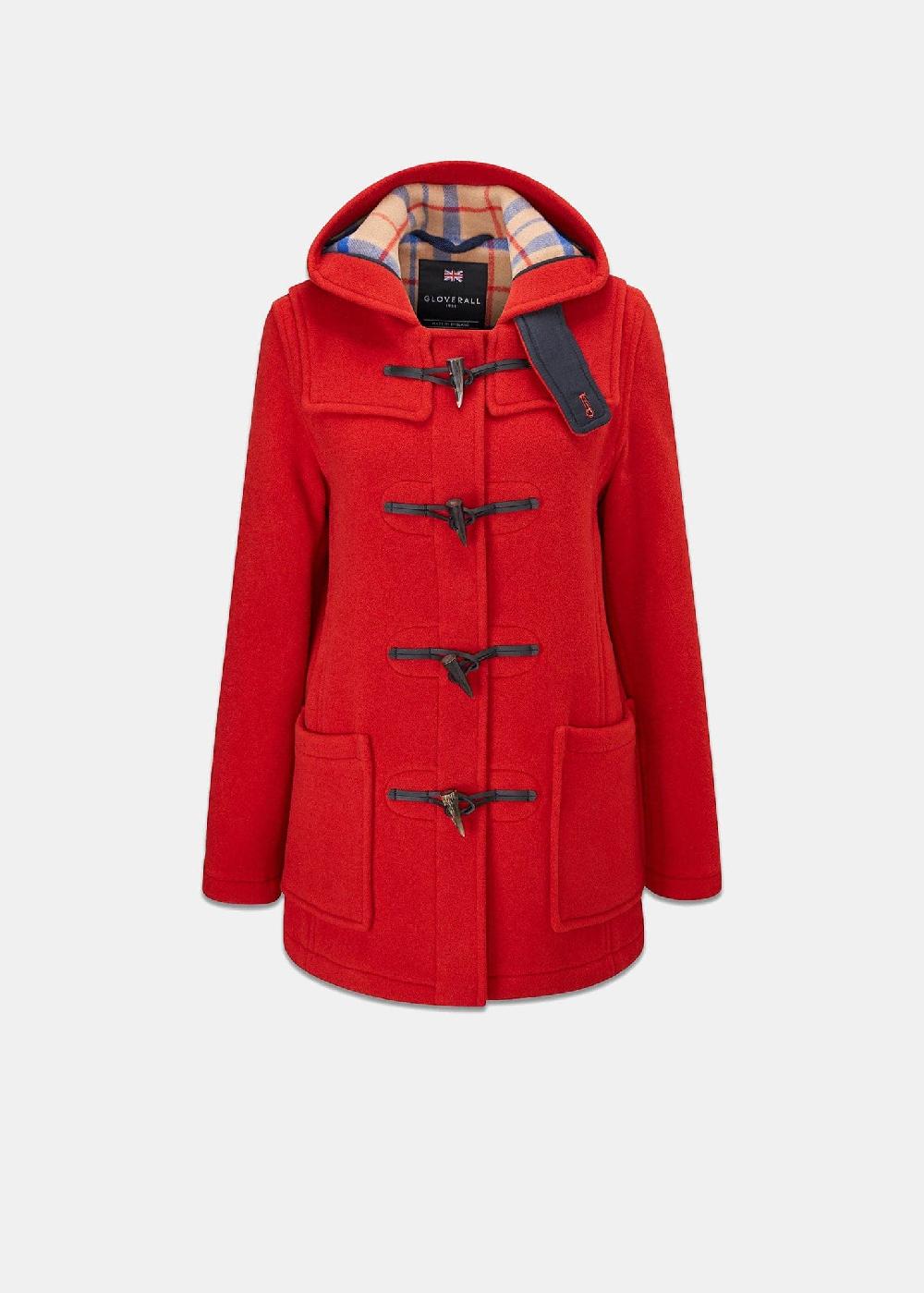 gloverall Women's Short Slim Fit Morris Duffle Coat Red Thomson