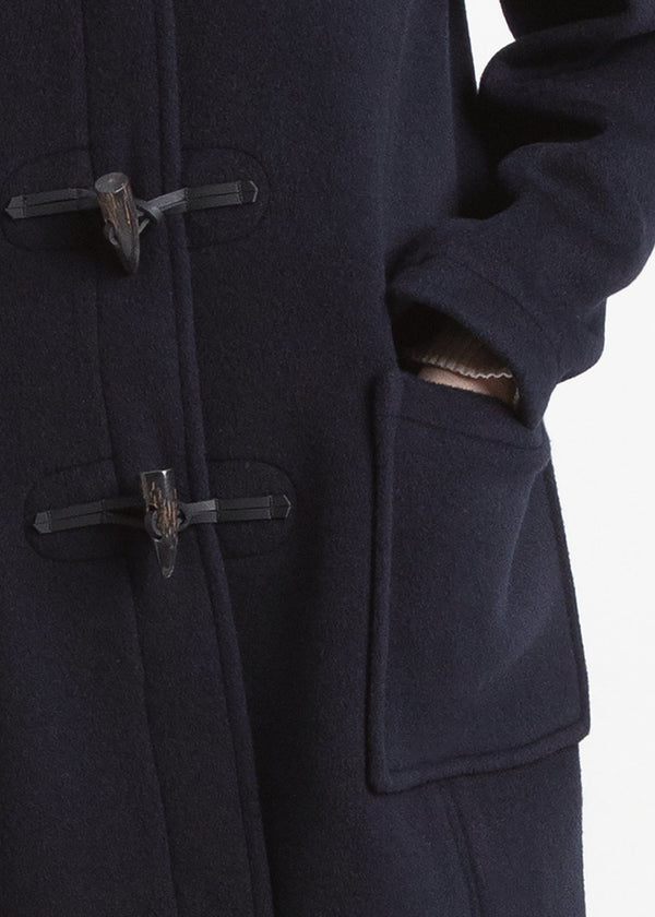 Gloverall Women's Slim Fit Morris Duffle Coat Navy Black Watch