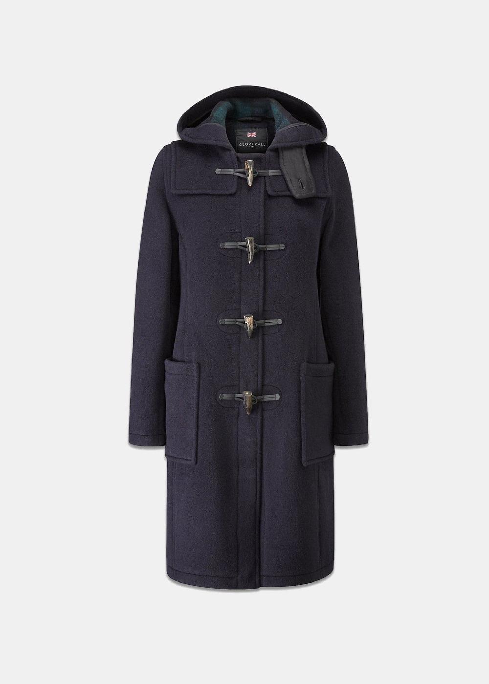 gloverall Women's Slim Fit Morris Duffle Coat Navy Black Watch