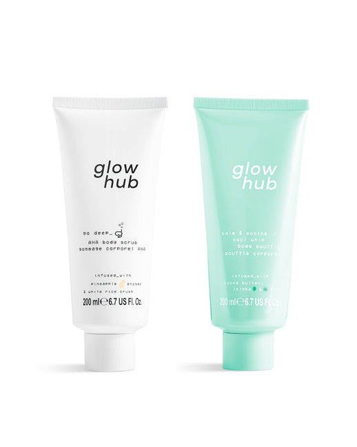 glow hub AHA Scrub & Soufflé Body Duo