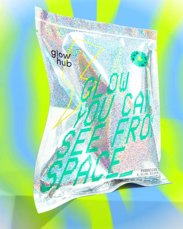 Glow Hub GLOW YOU CAN SEE FROM SPACE - Hydration Hero & Glow Giver Duo Bag