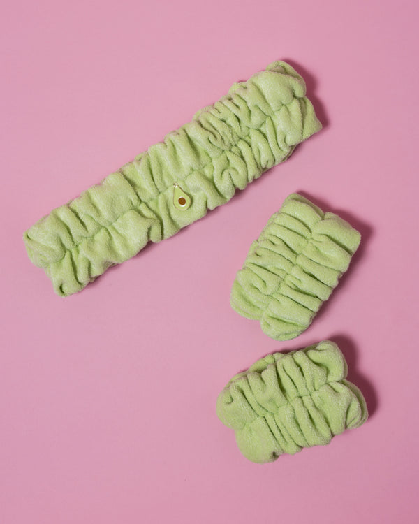 glow recipe Avocado Spa Headband & Wristband Kit