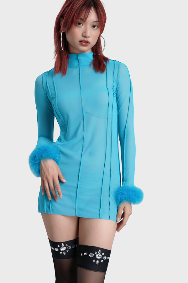 Glück Dress With Feather Trim