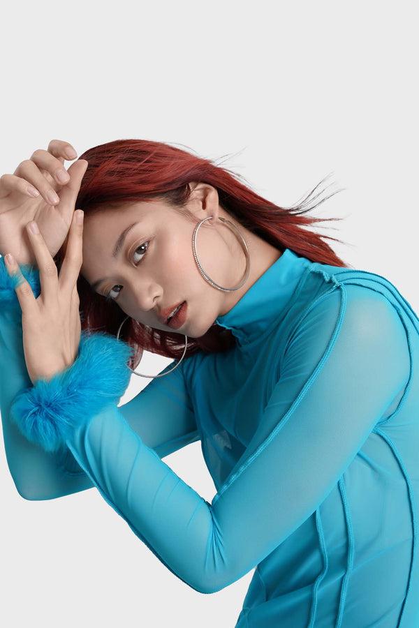 Glück Dress With Feather Trim