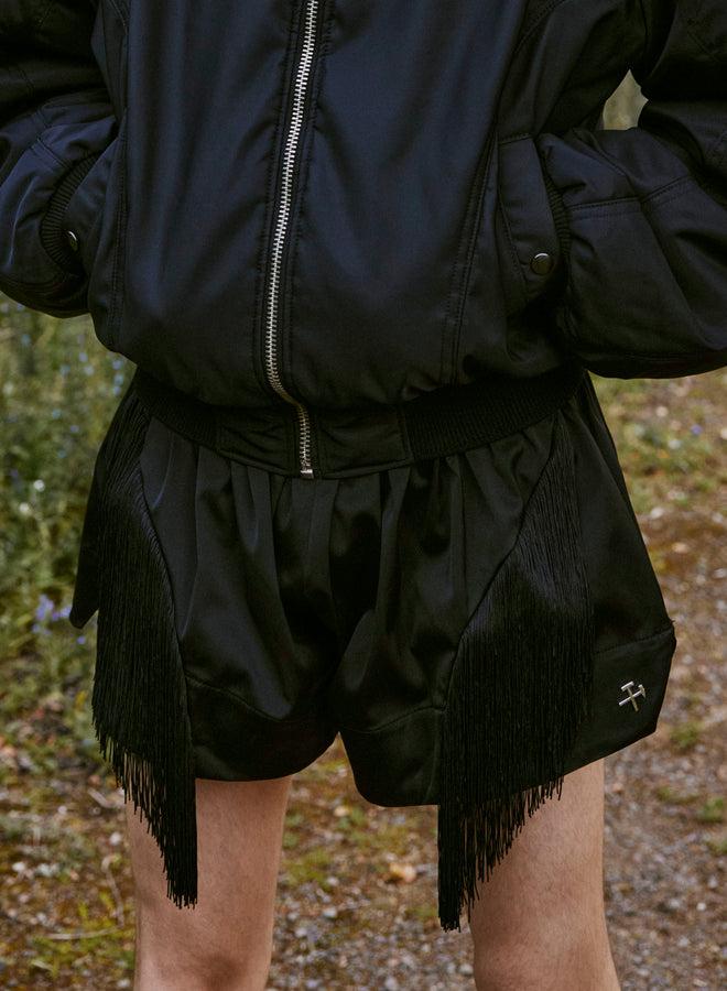 gmbh BOXING SHORTS W FRINGES | BLACK