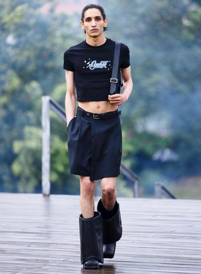 Gmbh CROPPED TEE | BLACK