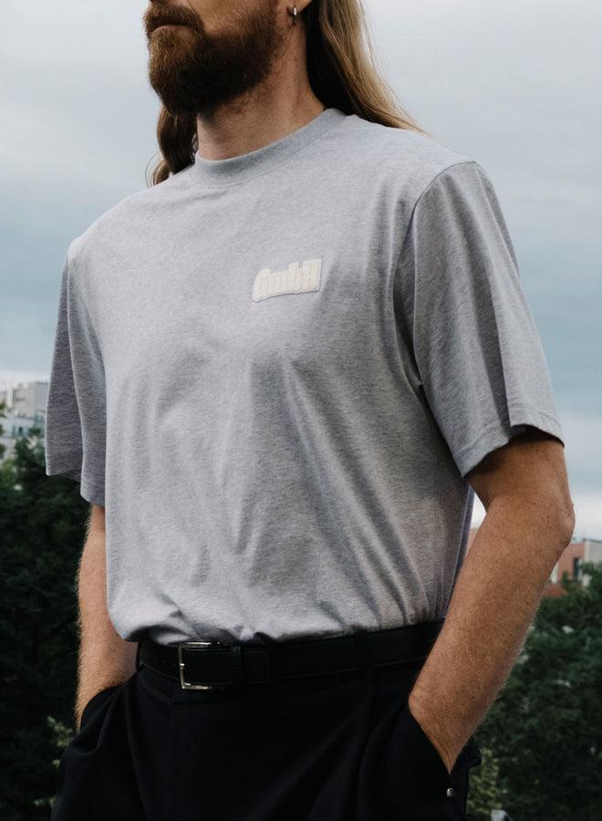 gmbh CUT OUT LOGO T-SHIRT | GREY