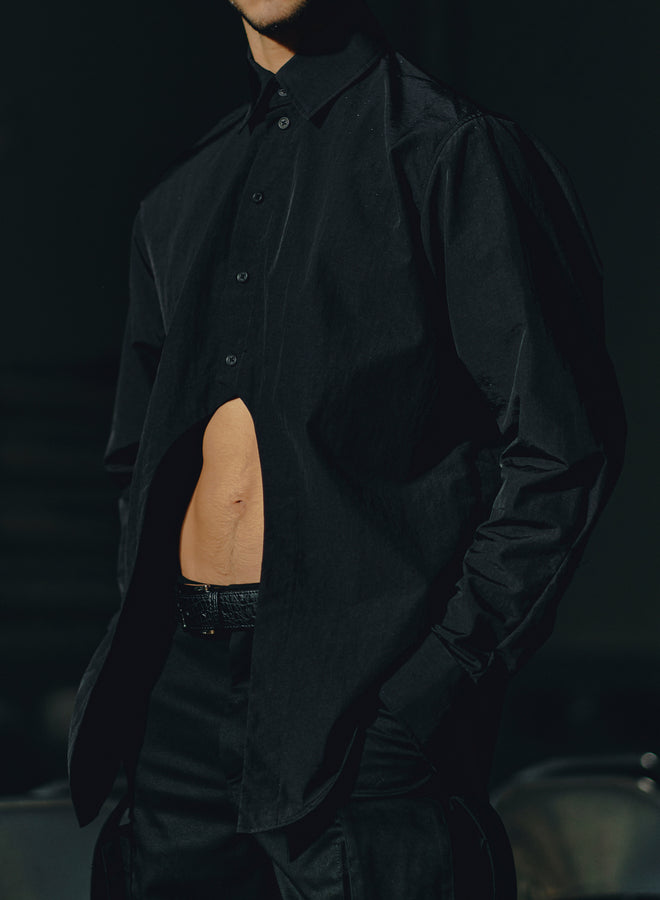 Gmbh GEIR SHIRT W. CUT OUT | BLACK