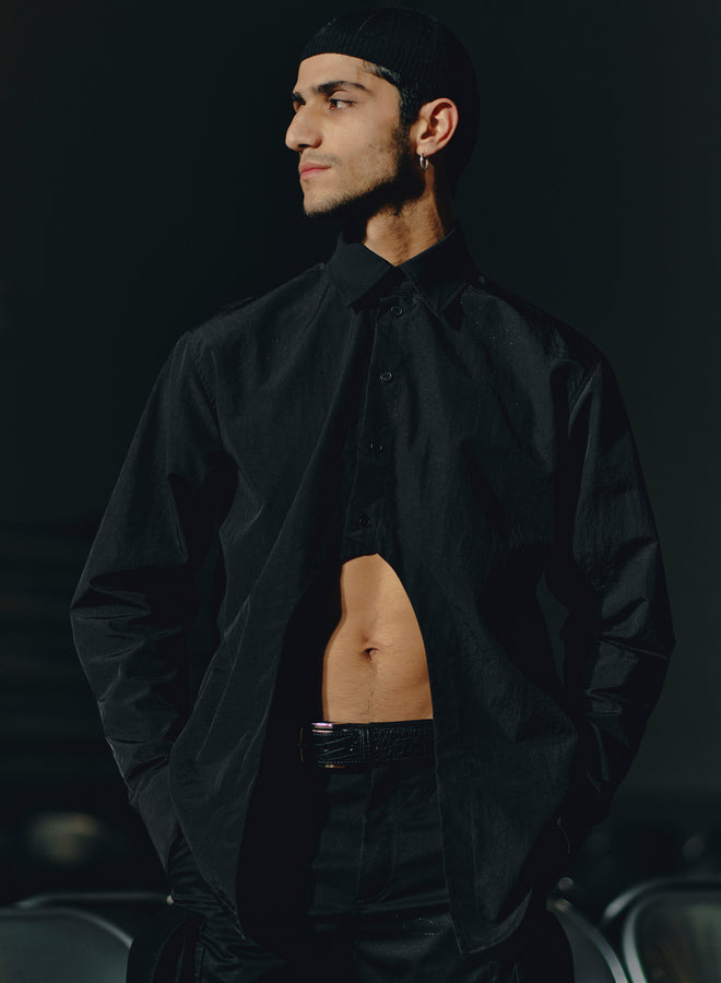 Gmbh GEIR SHIRT W. CUT OUT | BLACK