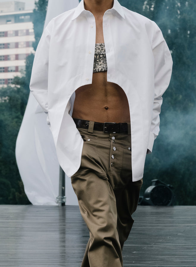 gmbh GEIR SHIRT WITH CUT OUT | WHITE