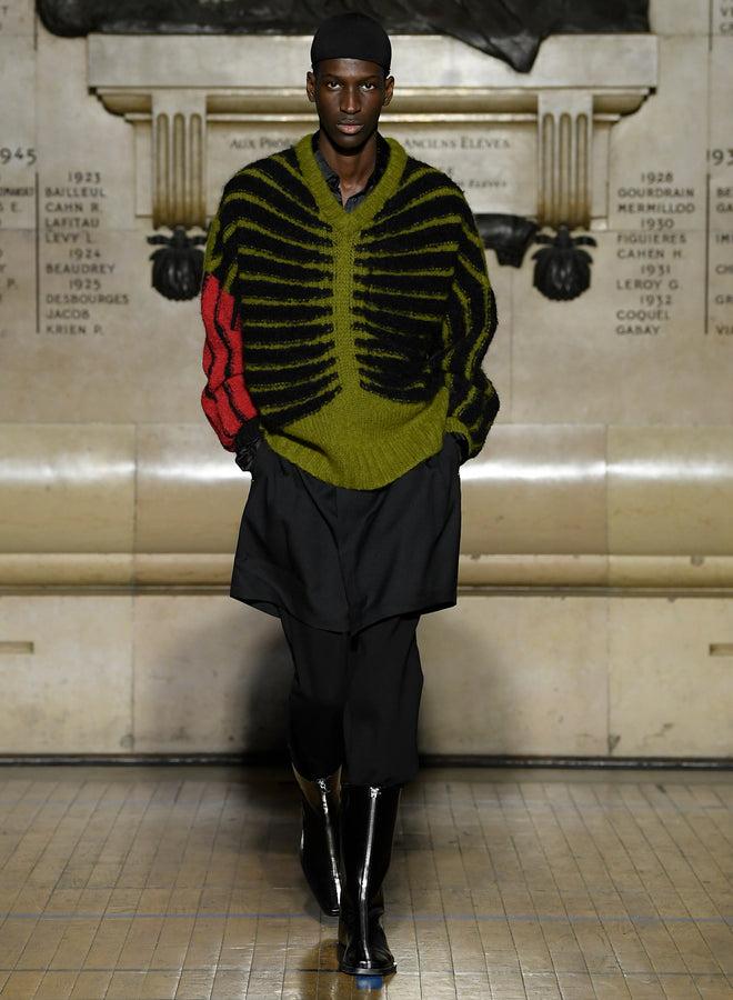 gmbh IMAD V-NECK ALPACA PULLOVER | BLACK / RED / KHAKI