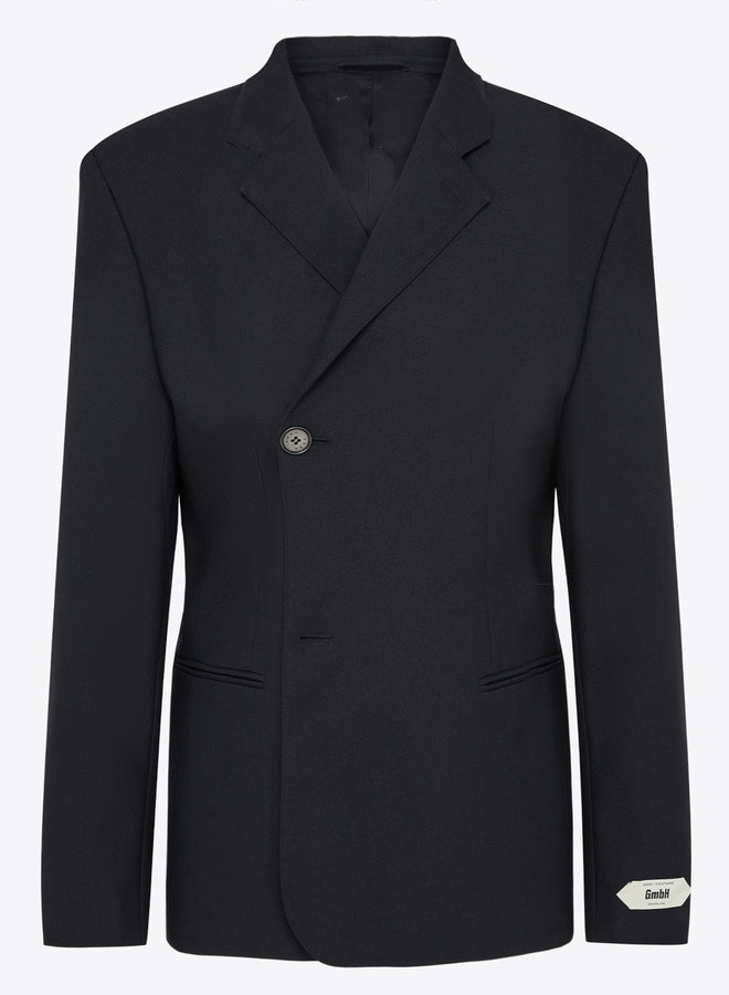 Gmbh PERIN WOOL BLAZER W. STOLE | BLACK