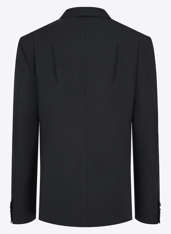 Gmbh PERIN WOOL BLAZER W. STOLE | BLACK
