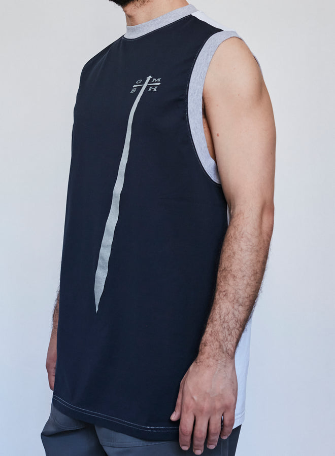 Gmbh SWORD SLEEVELESS TOPVY/WHITE/GREY