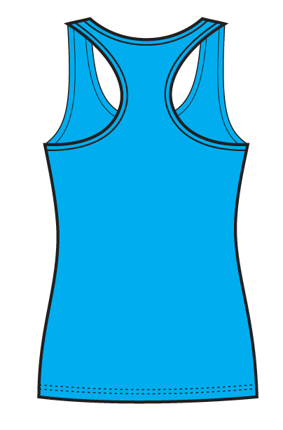 Gmd Girls & Ladies Action Back Gym Singlet - Bright Blue