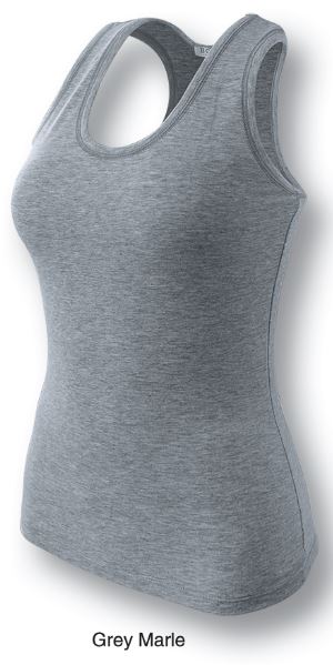 gmd Girls & Ladies Action Back Gym Singlet - Grey Marle