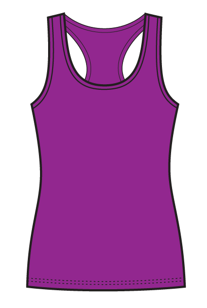 gmd Girls & Ladies Action Back Gym Singlet - Plum Purple