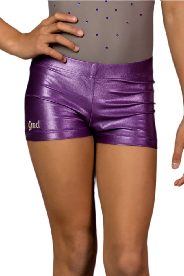 gmd Amira Purple Metallic Lycra Shorts