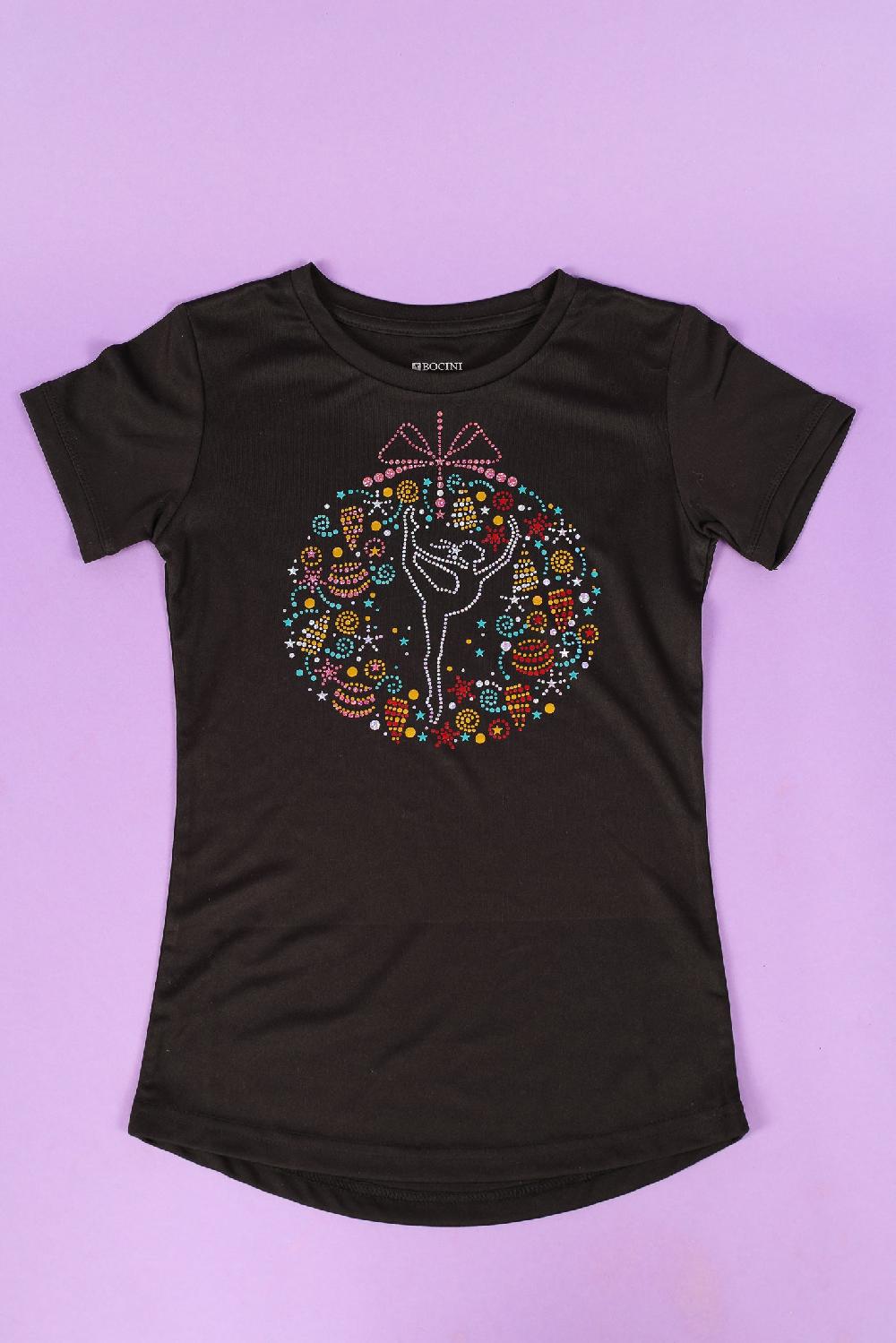 gmd Black Gymnastics Bauble Christmas Tee