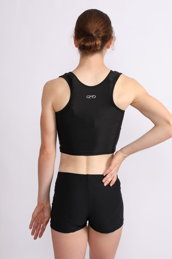 Gmd Black Lycra Crop Top