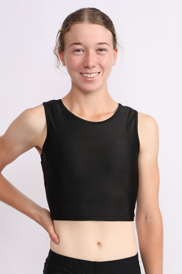Gmd Black Lycra Crop Top