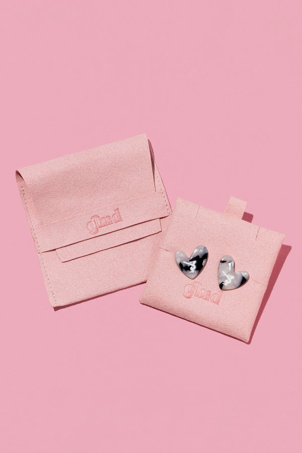 Gmd Black & White Heart Gymnast Earrings