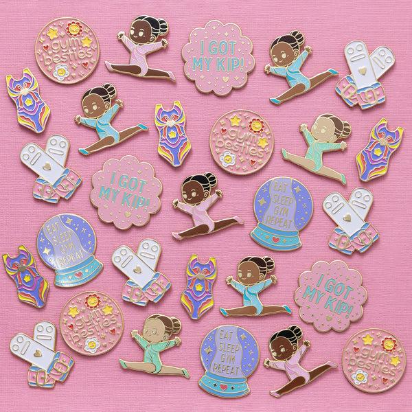 Gmd Blue Glitter Gymnast Split Leap Pin