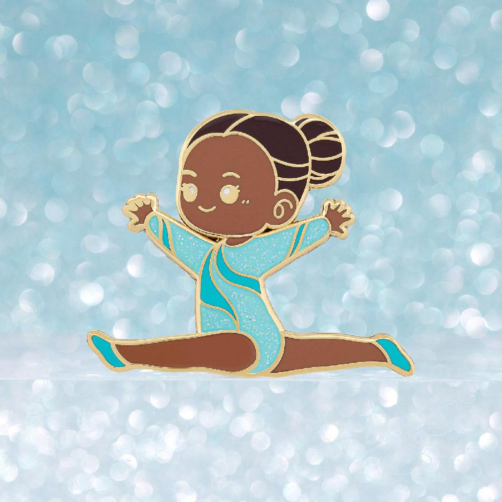 gmd Blue Glitter Gymnast Split Leap Pin