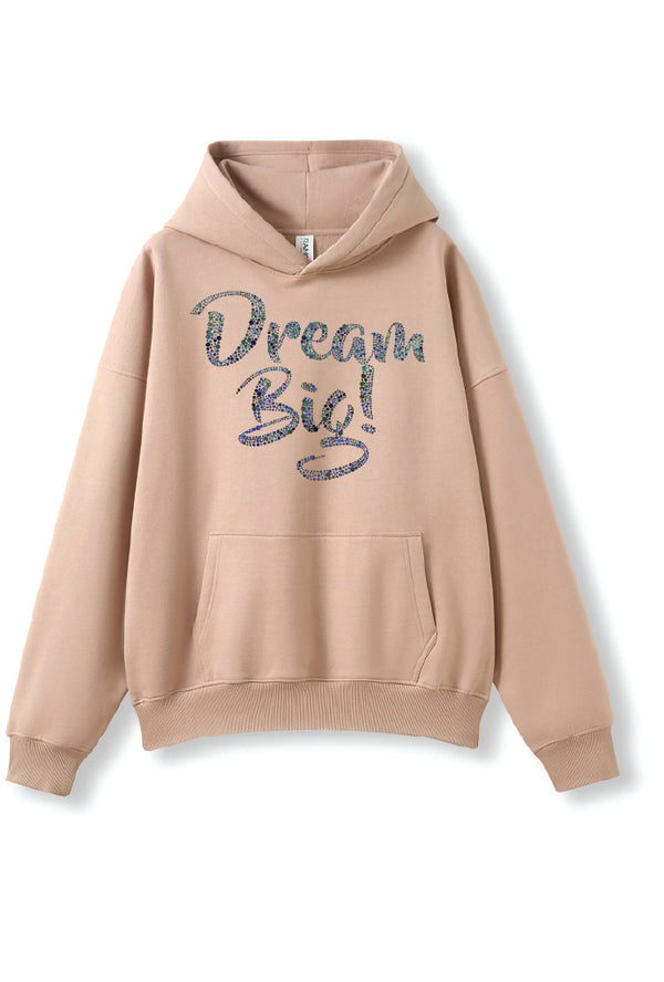 Gmd Blue Sequin Dream Big- Oversized Hoodie
