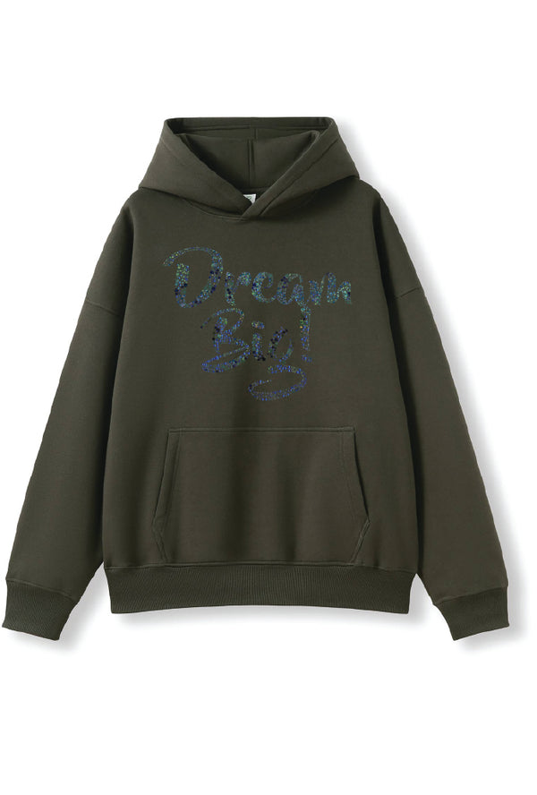 Gmd Blue Sequin Dream Big- Oversized Hoodie