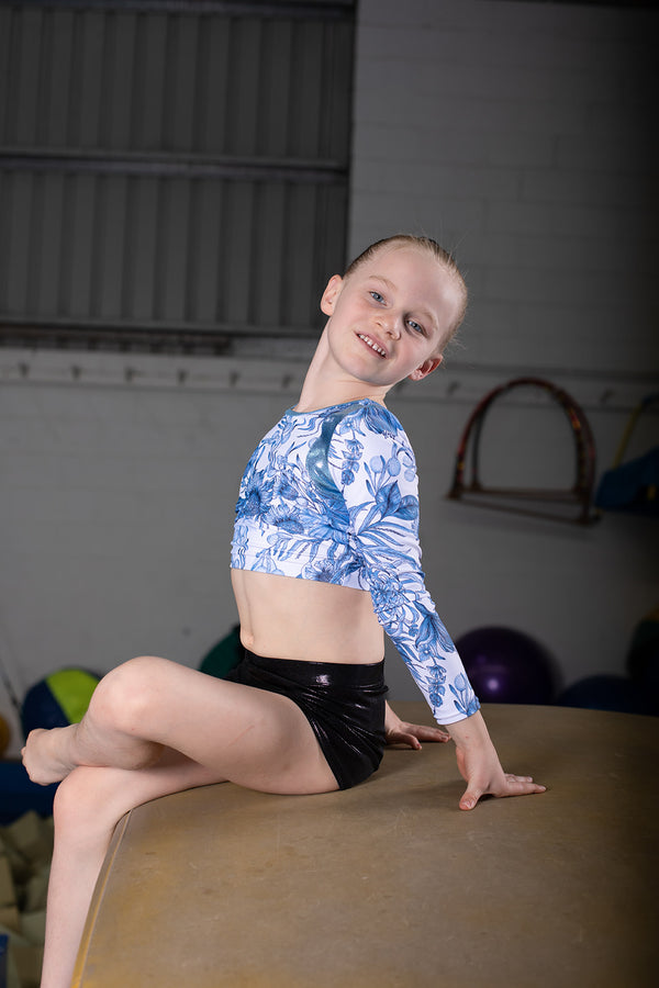 Gmd Blueberry Frost Long Sleeve Crop