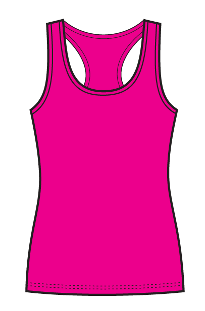 gmd Girls & Ladies Action Back Gym Singlet - Hot Pink