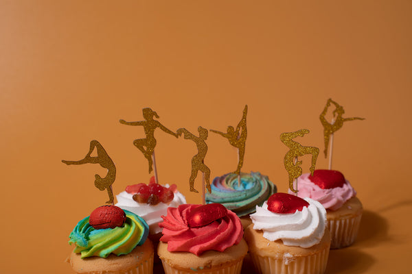 Gmd Gold Gymnastics Cupcake Toppers