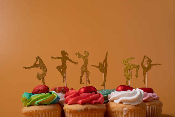 Gmd Gold Gymnastics Cupcake Toppers