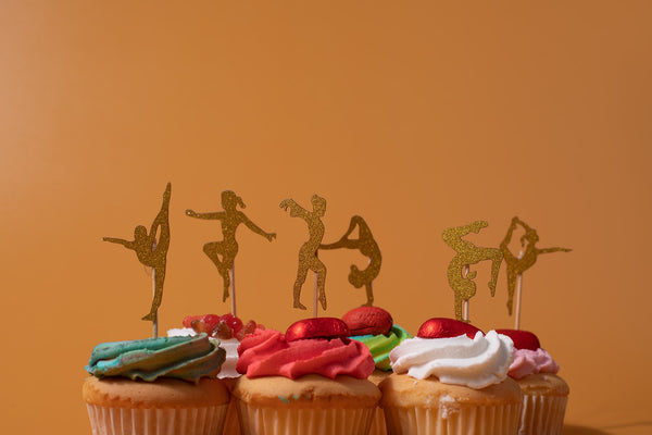 Gmd Gold Gymnastics Cupcake Toppers