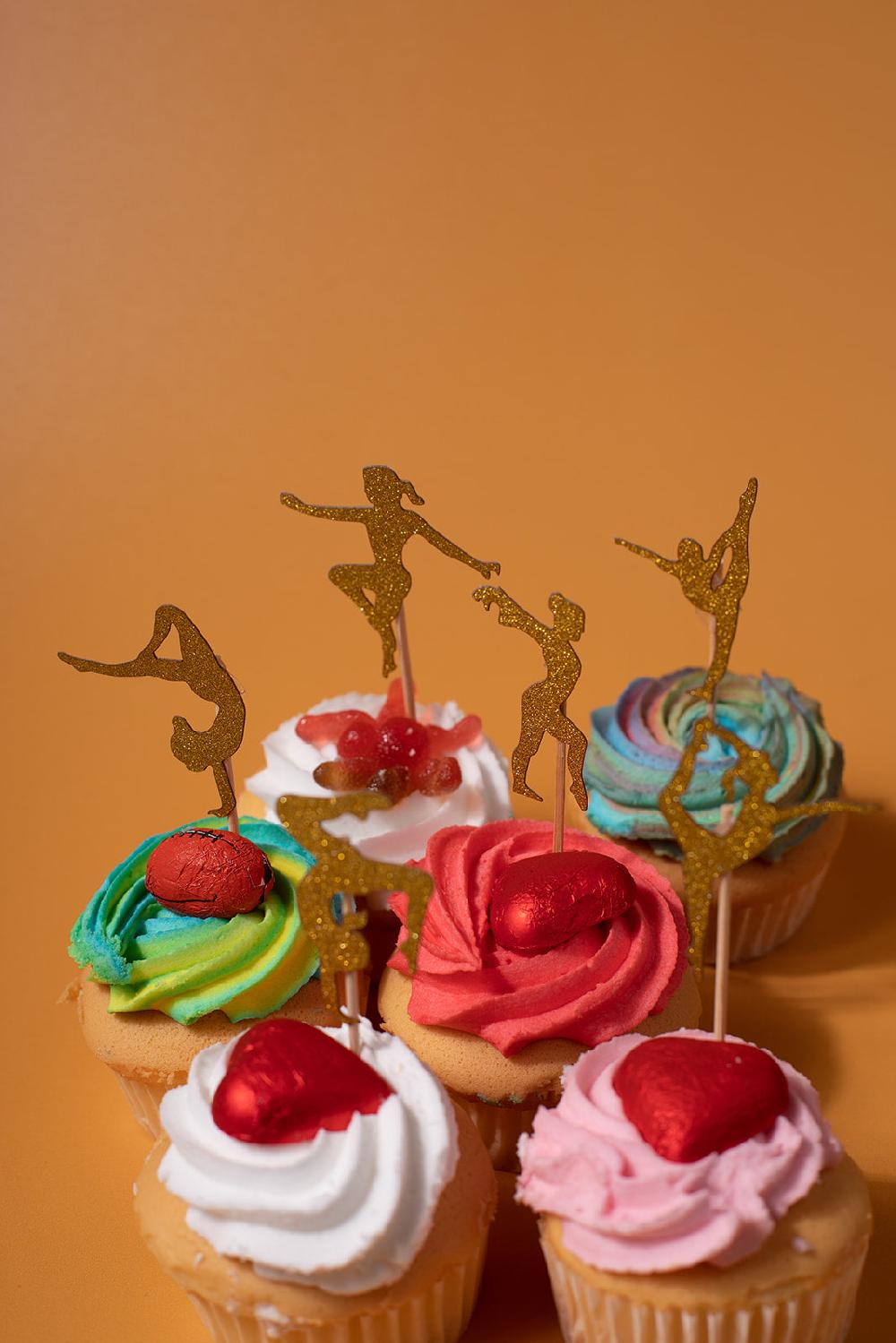 gmd Gold Gymnastics Cupcake Toppers