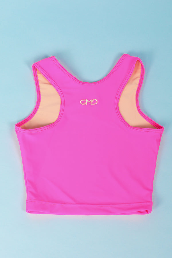 Gmd Hot Pink Lycra Crop Top