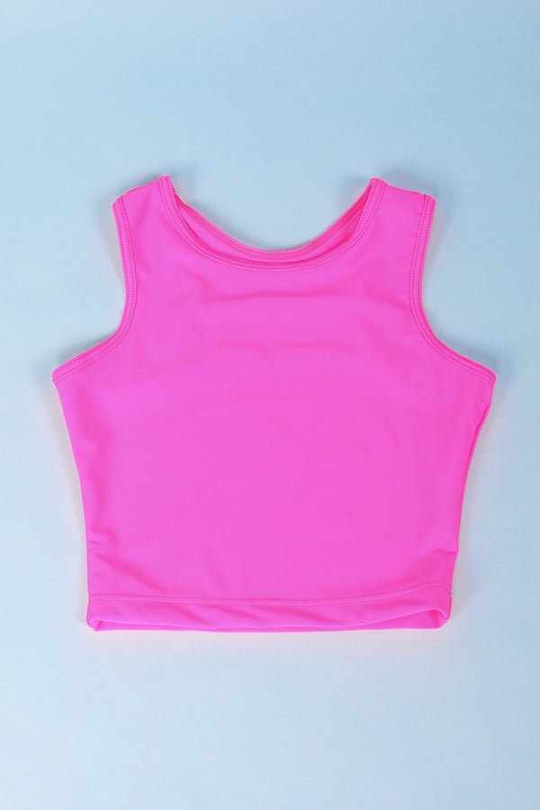 Gmd Hot Pink Lycra Crop Top