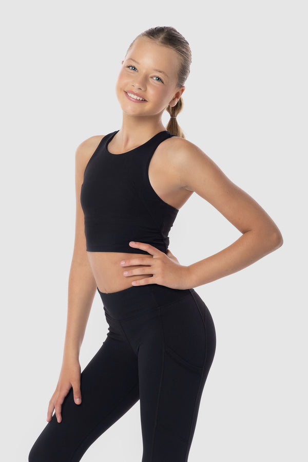 Gmd Luxe Black Cropped Tank
