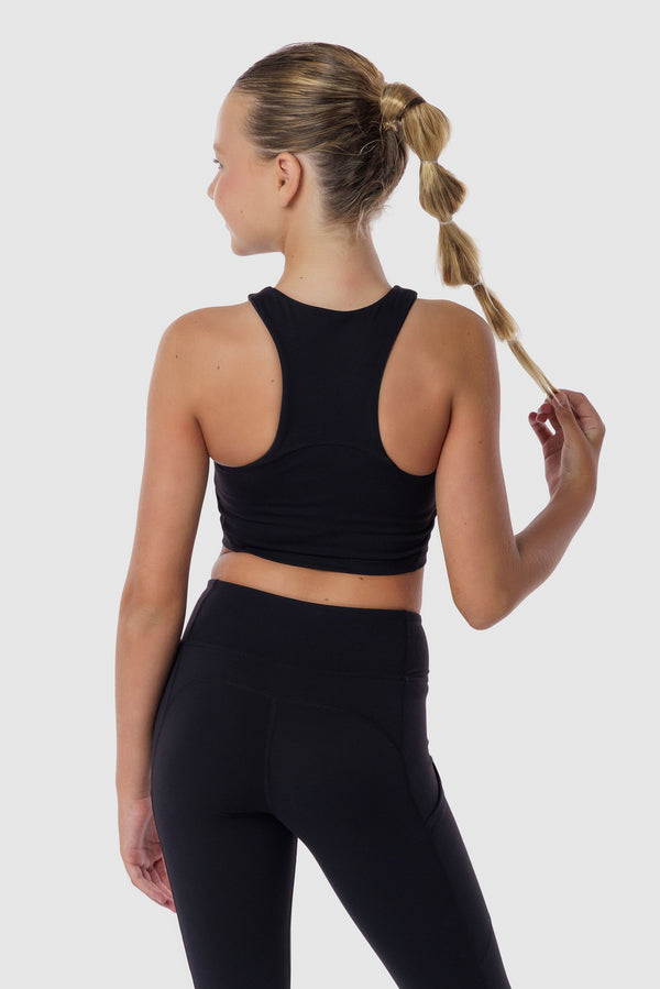 Gmd Luxe Black Cropped Tank