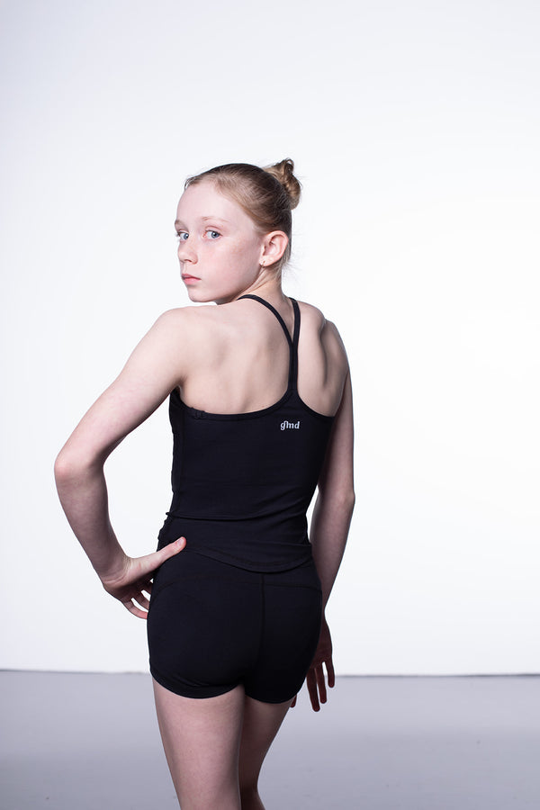 Gmd Luxe Black Drop Hem Singlet