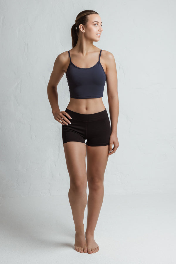 Gmd Luxe Black Shorts With Side Pocket