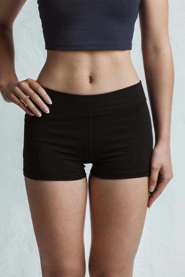 Gmd Luxe Black Shorts With Side Pocket