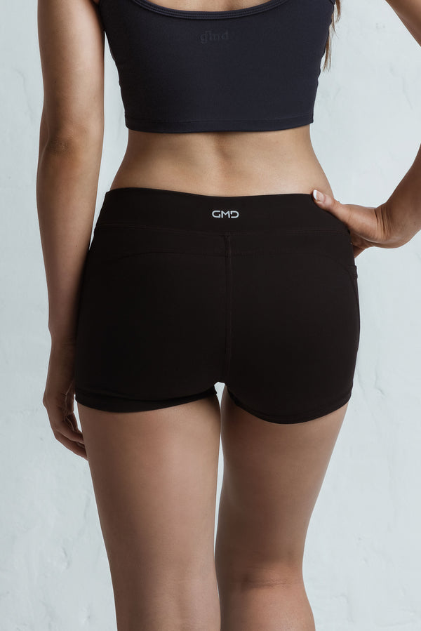 Gmd Luxe Black Shorts With Side Pocket