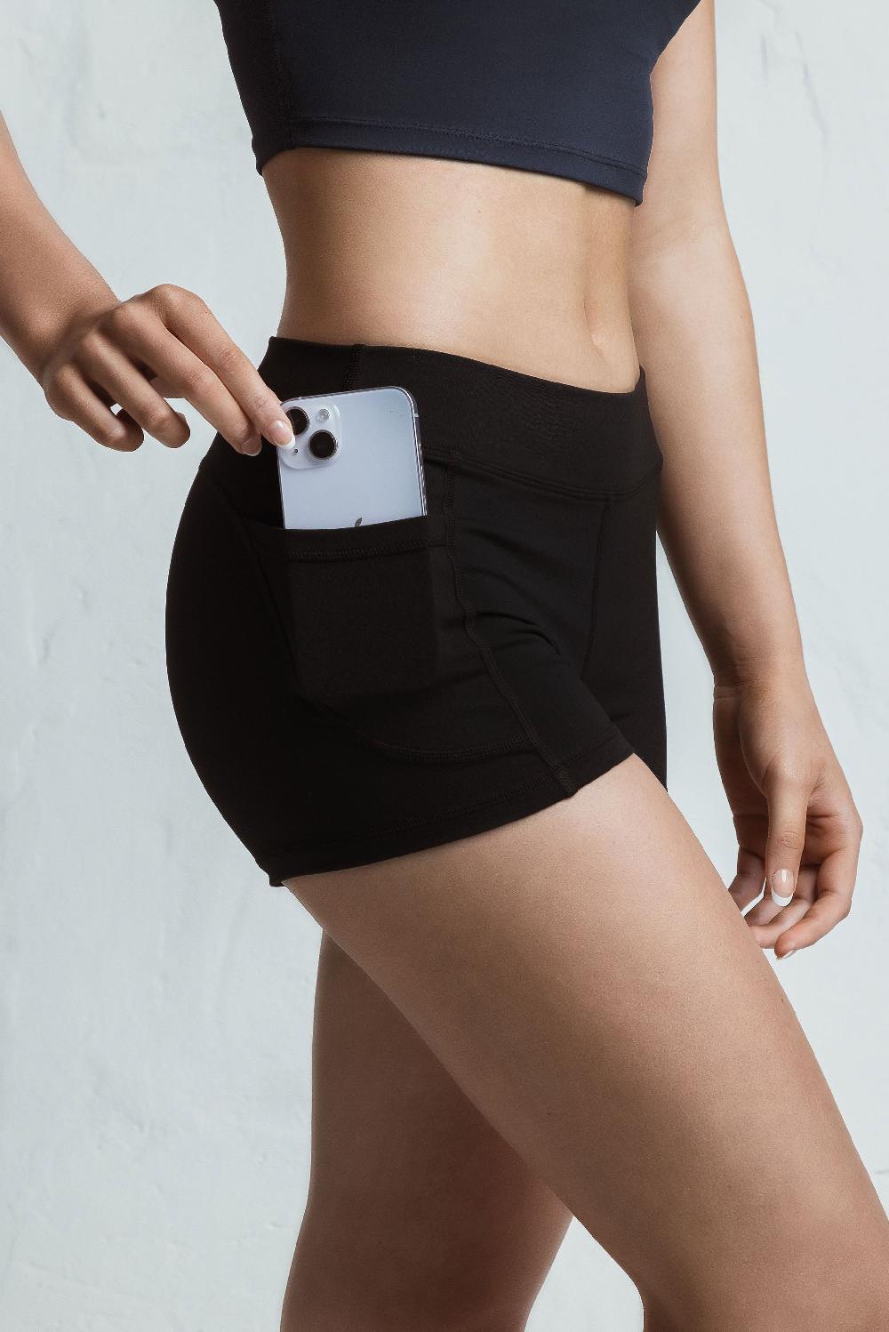 gmd Luxe Black Shorts with side pocket