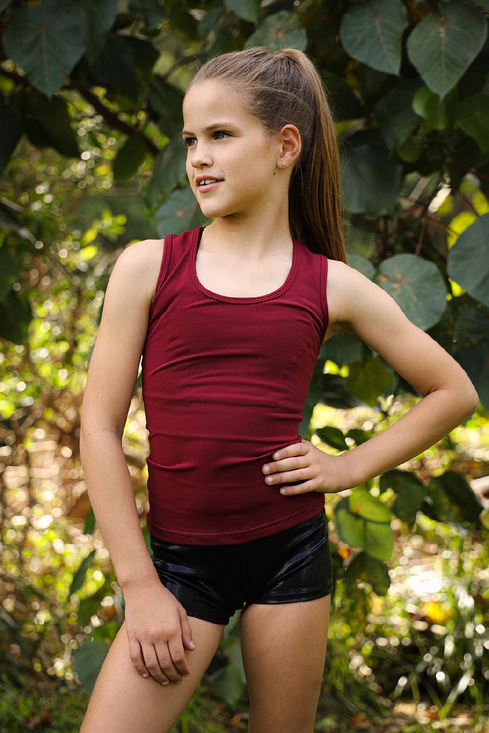 gmd Luxe Burgundy Racer Back Singlet