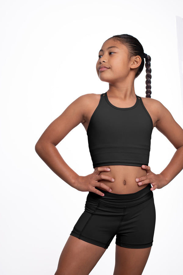 Gmd Luxe Ellidy Black Crop Top