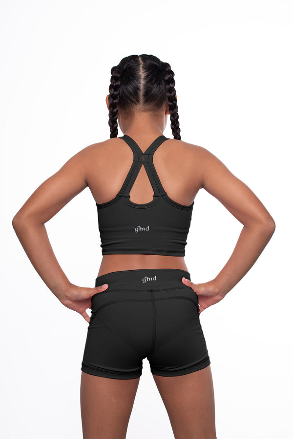 Gmd Luxe Ellidy Black Crop Top